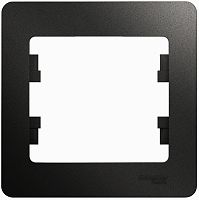 Рамка горизонтальная Systeme Electric Glossa 1-м. антрацит картинка